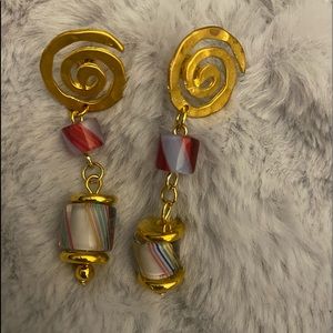 Hand Blown Glass Bead Earrings from New Hampshire